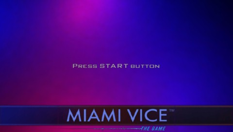 Miami Vice: The Game title screen for PSP